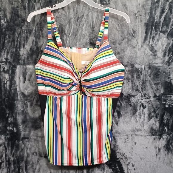Cacique Other - Cacique Swim Lightly Lined Balconette Stripped and Black 46 DDD